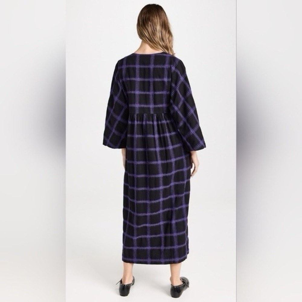 Mara Hoffman Aviva Dolman Sleeve Midi Dress Penny Plaid Womens Size 2X - Picture 2 of 8